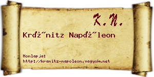 Kránitz Napóleon névjegykártya